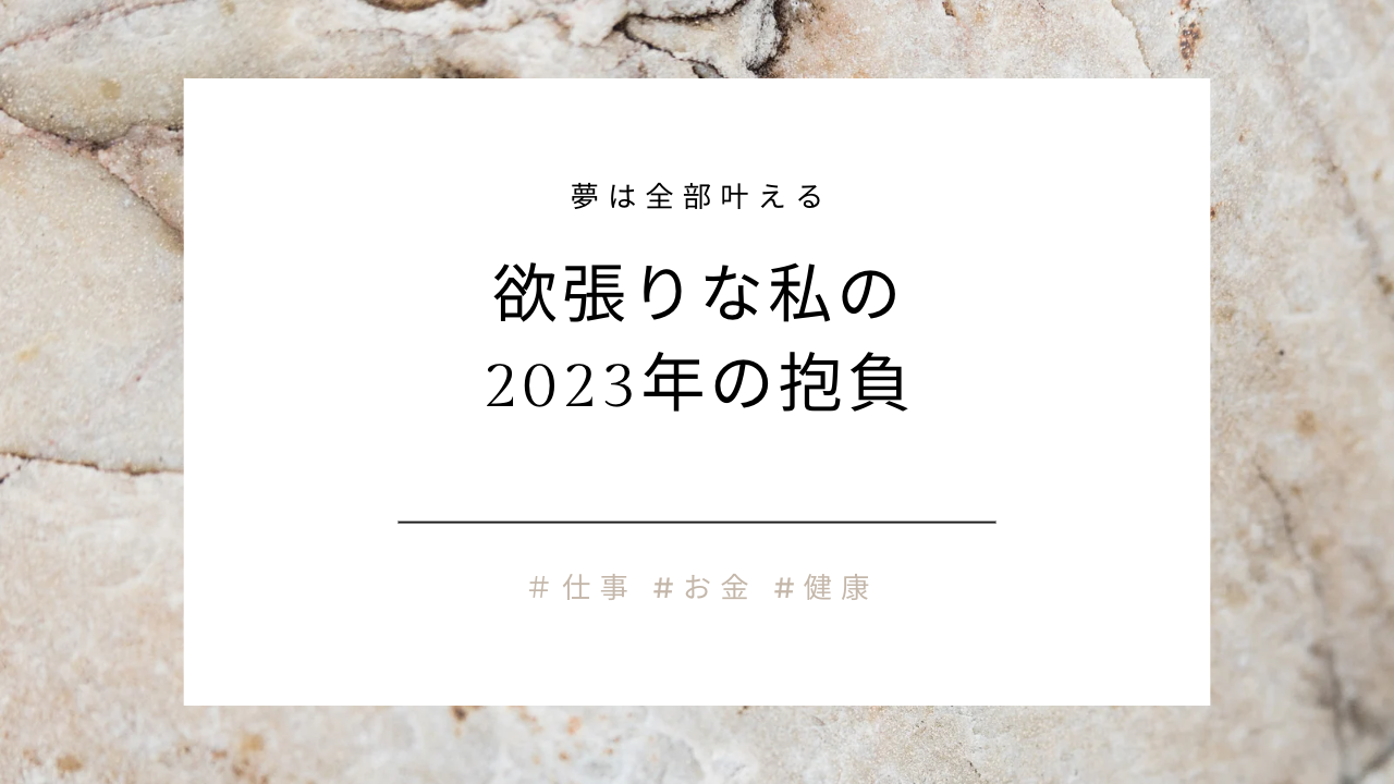 2023年の抱負